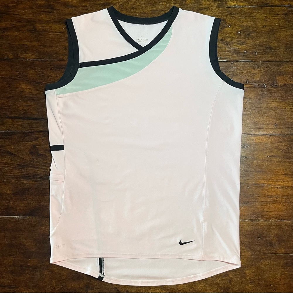 Nike Court Dri-FIT Slam Women's Tank Top Sz XL Pink Black Tennis Golf Pickleball